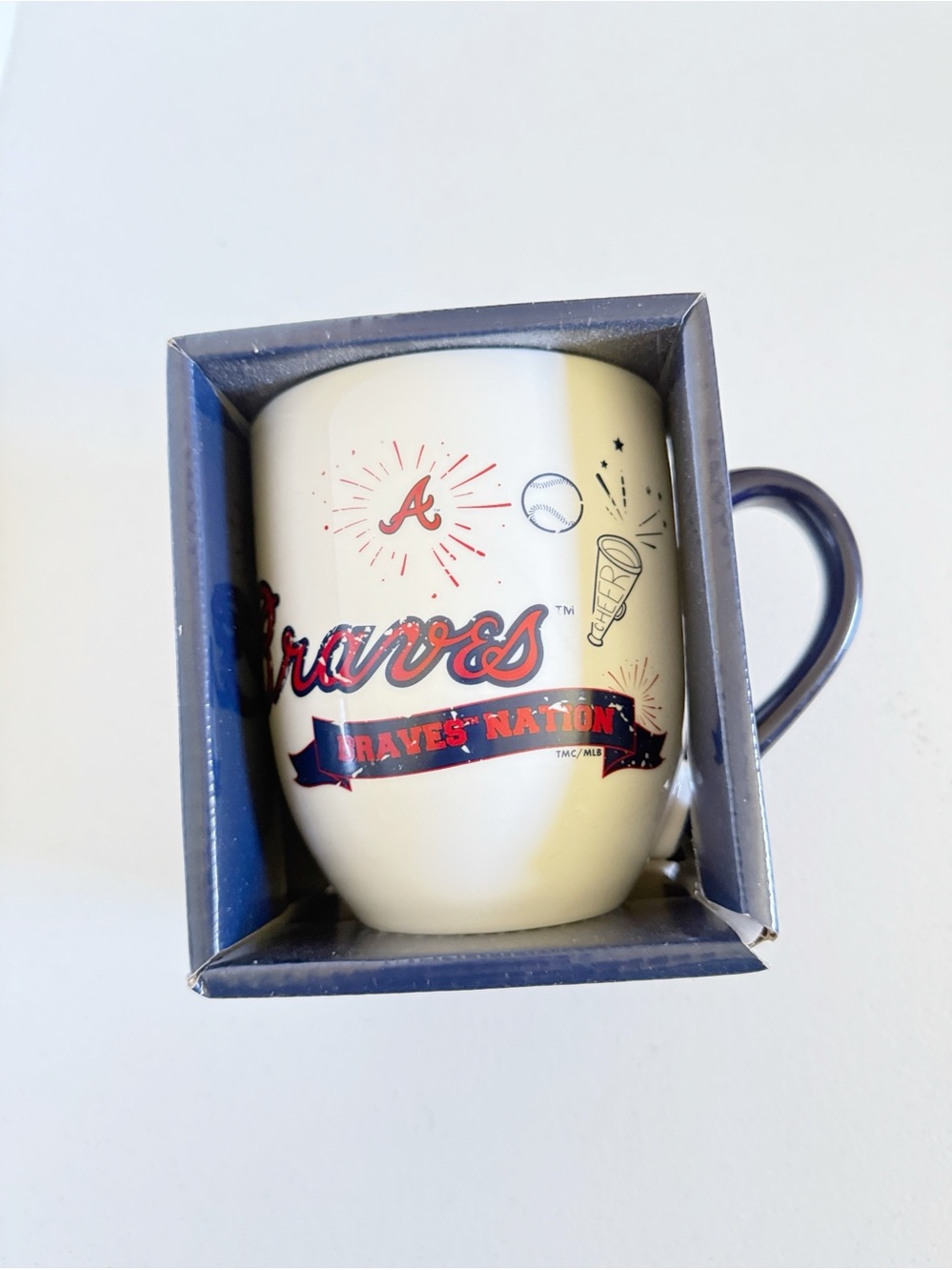 Atlanta Braves “Go Braves” Cheer Ceramic Mug 18‎ oz - Picture 2 of 5
